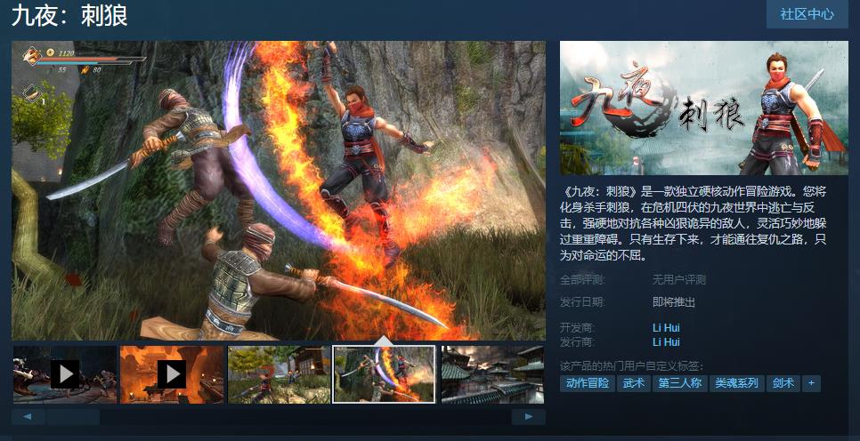 复古动作冒险游戏《九夜：刺狼》Steam页面上线 发售日期待定